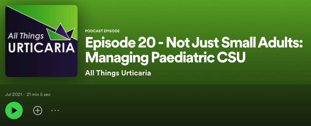 ACU podcast #20: Not Just Small Adults: Managing Paediatric CSU